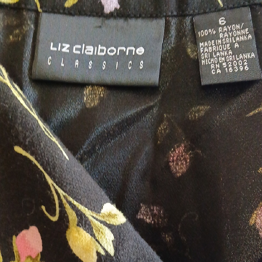 Liz Claiborne Black Floral Skirt